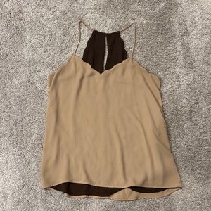Express Tan and Brown Camisole Top